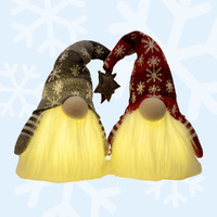20cm LED Gnome With Snowflake Beanie- Assorted Colours image