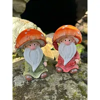 Barnaby Bumblefoot | 12cm Mushroom Gnome | Green Or Red image