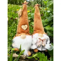 22cm Coral Felt Gnome With Fluffy Hat - Boy Or Girl image