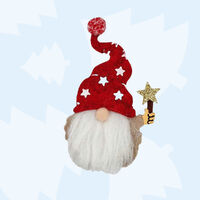 11cm Gnome With Red Star Hat Hanging Decoration image