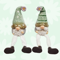 19cm Ceramic Gnome With Mint Green Flower Hat- Assorted Designs image