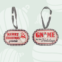 Gingham Gnome Christmas Sign- Assorted Designs image