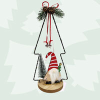 32cm LED Ornamental Christmas Tree With Gnome image