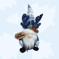 30cm Blue Christmas Gnome With Merry Christmas Sign image