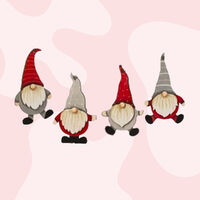 10.3cm Wooden Christmas Gnome Hanging Decoration - Assorted Designs image