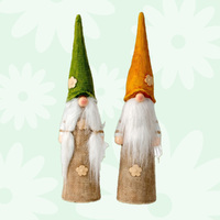 31.5cm Hessian Gnome - Green Or Orange image