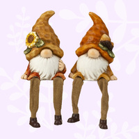 20cm Garden Gnome With Sunflower or Acorn Hat image