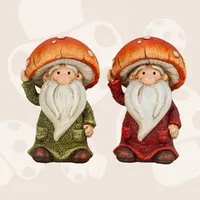 Barnaby Bumblefoot | 12cm Mushroom Gnome | Green Or Red image