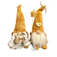 22cm Coral Felt Gnome With Fluffy Hat - Boy Or Girl image