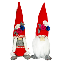 Rowan & Fleur Everbloom | 31.5cm Gnome With Red Floral Hat - Boy Or Girl image