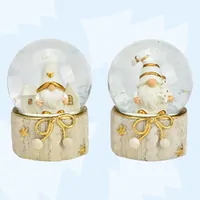6cm White Winter Gnome Snow Globe- Assorted Designs image