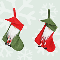 Elwyn & Elias | 29cm Felt Elf Gnome Christmas Stocking- Assorted Colours image
