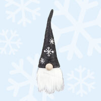 21cm Gnome With Dark Grey Snowflake Hat image