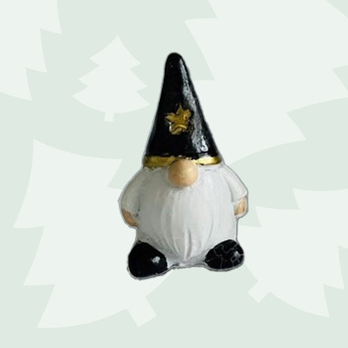 Timmy- The Tiny Tribe | 4cm Gnome Figurine- Black Hat With Gold Star