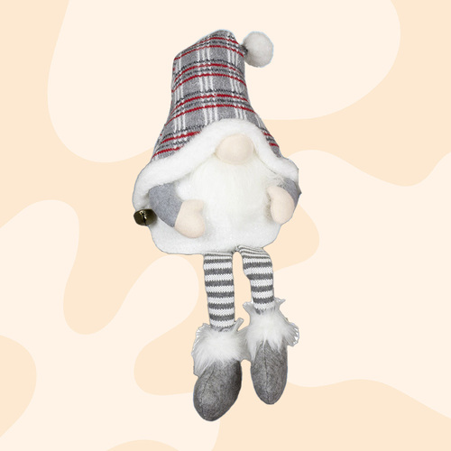 60cm LED Tartan Gnome- Grey