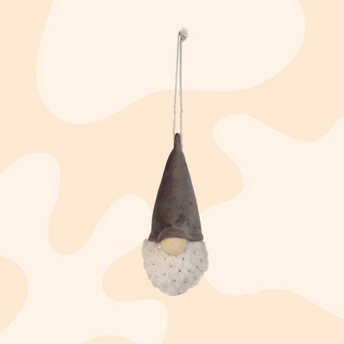 13cm Red Or Grey Gnome Hanging Decoration- Grey