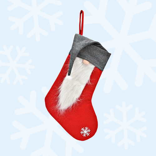 Merry | 40cm Felt Gnome Christmas Stocking- Red