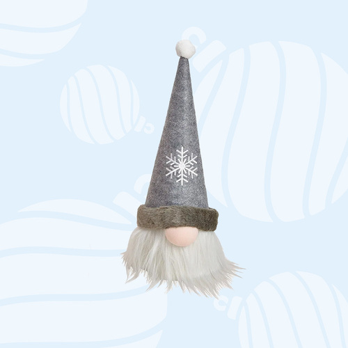23cm Grey Gnome Christmas Tree Topper