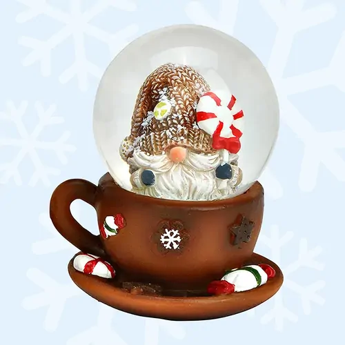 Mocha Sprinkledew | 6cm Teacup Gnome In Snow Globe