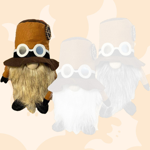 22cm Steampunk Gnome - Brown Beard